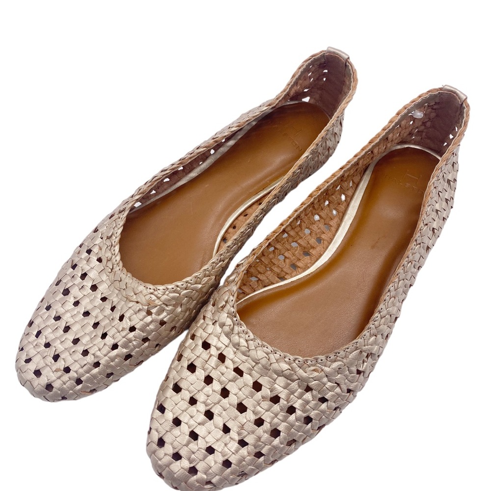 H by Halston gold woven flats size 9 - Picture 2 of 7